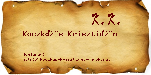 Koczkás Krisztián névjegykártya